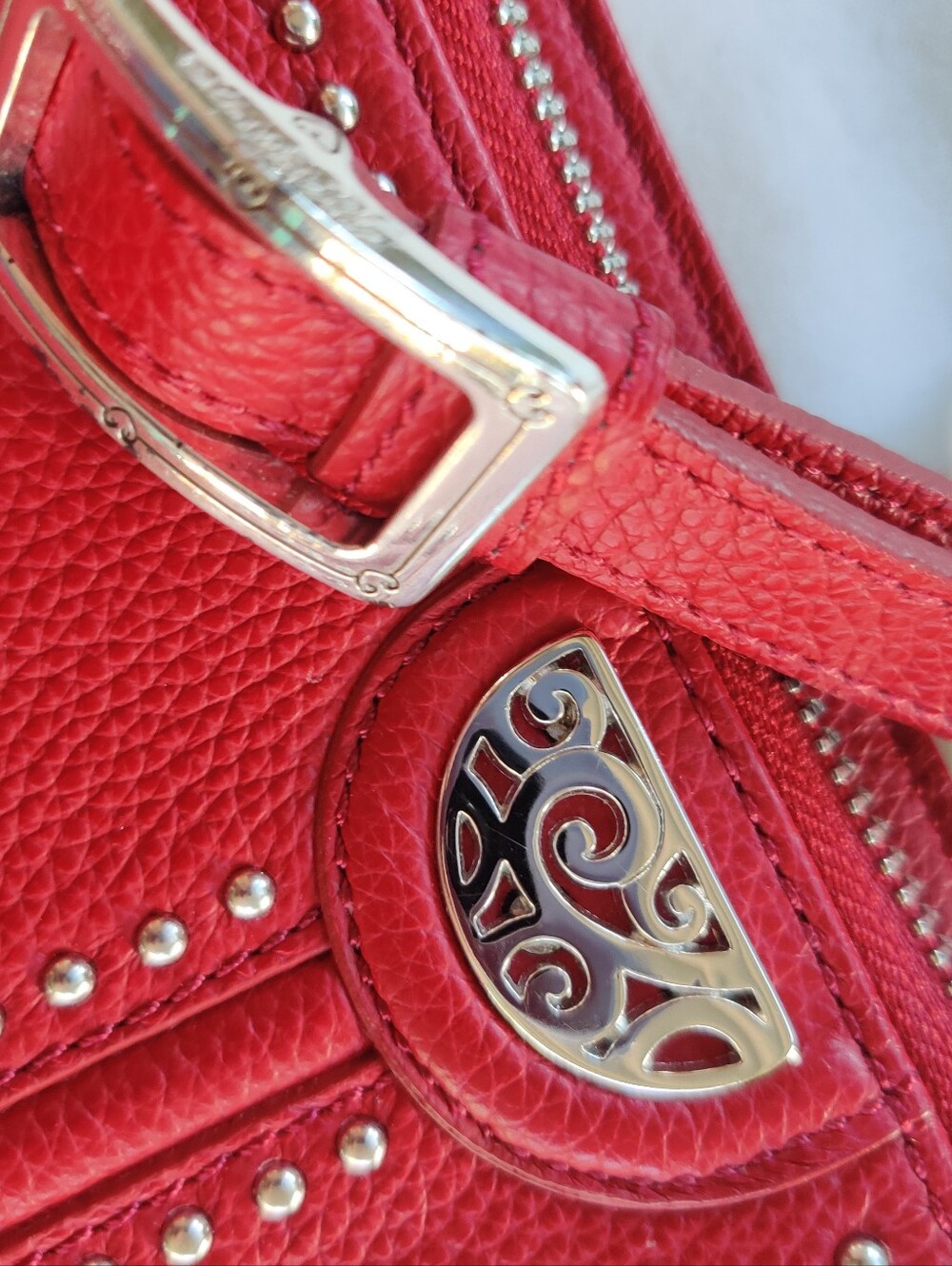 Brighton Red Pretty Toug Crossbody Shoulder Bag - Picture 6 of 10